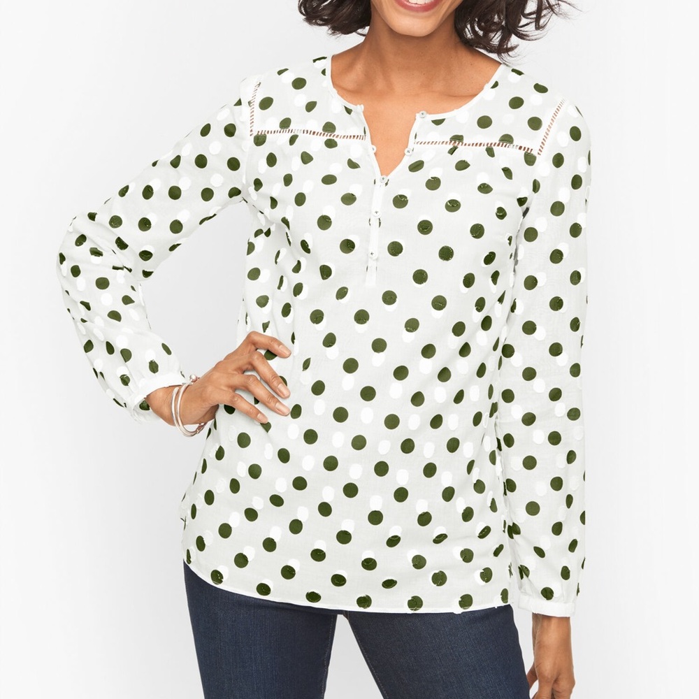 EUC Talbots polka dot top